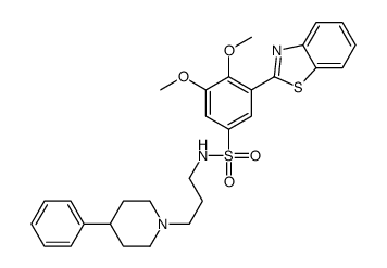 3-(1,3-benzothiazol-2-yl)-4,5-dimethoxy-N-[3-(4-phenylpiperidin-1-yl)propyl]benzenesulfonamide Structure