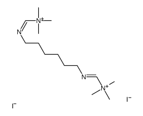 trimethyl-[6-[(trimethylazaniumyl)methylideneamino]hexyliminomethyl]azanium,diiodide Structure