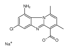 9-Amino-7-chloro-1,3-dimethylpyrido[1,2-a]benzimidazole-4-carboxylic acid sodium salt结构式