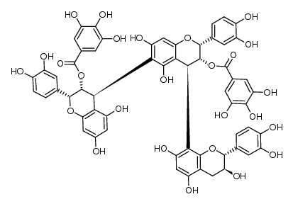 3-O-galloylepicatechin-(4β-6)-3-O-galloylepicatechin-(4β-8)-catechin结构式