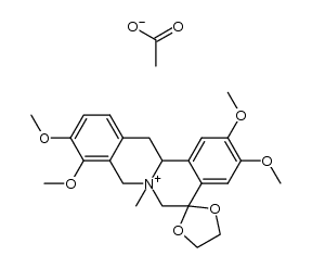 2',3',9',10'-tetramethoxy-7'-methyl-7',8',13',13a'-tetrahydro-6'H-spiro[[1,3]dioxolane-2,5'-isoquinolino[3,2-a]isoquinolin]-7'-ium acetate结构式