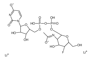 uridine 5'-(2-acetamido-2,4-dideoxy-4-fluorogalactopyranosyl)diphosphate结构式