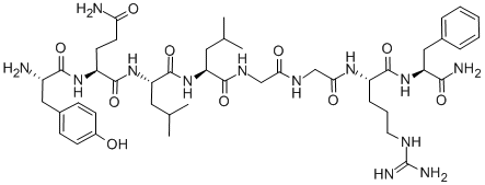 H-TYR-GLN-LEU-LEU-GLY-GLY-ARG-PHE-NH2结构式