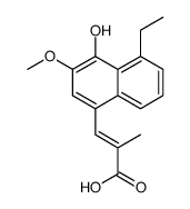 (Z)-3-(5-ethyl-4-hydroxy-3-methoxynaphthalen-1-yl)-2-methylprop-2-enoic acid结构式