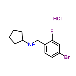 N-(4-Bromo-2-fluorobenzyl)cyclopentanamine hydrochloride (1:1)结构式