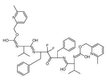 (6-methylpyridin-2-yl)methyl N-[(2S)-1-[[(2S,5S)-3,3-difluoro-5-[[(2S)-3-methyl-2-[(6-methylpyridin-2-yl)methoxycarbonylamino]butanoyl]amino]-4-oxo-1,6-diphenylhexan-2-yl]amino]-3-methyl-1-oxobutan-2-yl]carbamate结构式