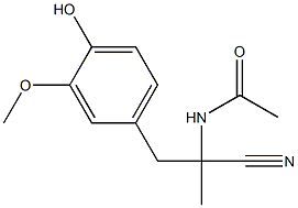 (-)-N-(1-cyano-1-vanillylethyl)acetamide structure