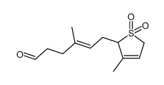 2-3'-methyl-6'-oxohexa-2'E-enyl-3-methyl-2,5-dihydrothiophene-1,1-dioxide Structure