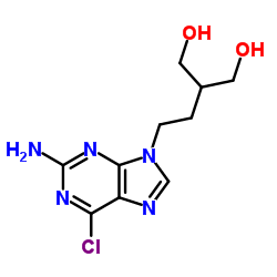 2-[2-(2-amino-6-chloropurin-9-yl)ethyl]propane-1,3-diol结构式