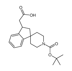 2-(1'-(叔丁氧羰基)-2,3-二氢螺[茚-1,4'-哌啶]-3-基)乙酸结构式