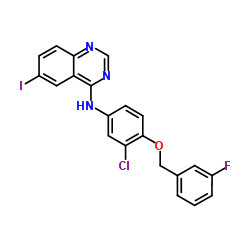 N-[3-氯-4-(3-氟苄氧基)苯基]-6-碘喹唑啉-4-胺结构式