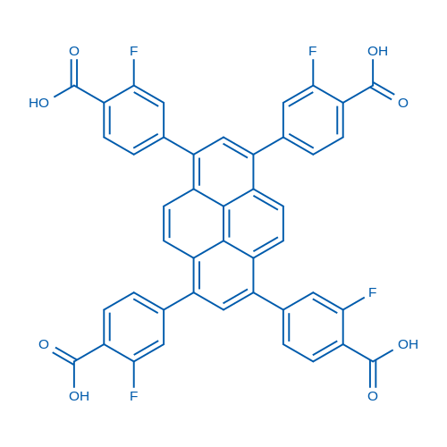 4,4',4'',4'''-(Pyrene-1,3,6,8-tetrayl)tetrakis(2-fluorobenzoic acid) Structure