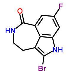 2-Bromo-8-fluoro-4,5-dihydro-1H-azepino[5,4,3-cd]indol-6(3H)-one structure