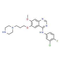 N-(3-chloro-4-fluorophenyl)-7-methoxy-6-(3-(piperazin-1-yl)propoxy)quinazolin-4-amine picture