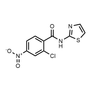 2-氯-4-硝基-N-(噻唑-2-基)苯甲酰胺结构式