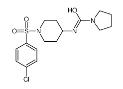 N-[1-(4-chlorophenyl)sulfonylpiperidin-4-yl]pyrrolidine-1-carboxamide结构式