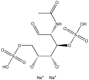 2-(乙酰氨基)-2-脱氧-D-葡萄糖 3,6-二(硫酸氢酯)二钠盐结构式