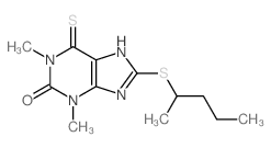 2H-Purin-2-one,1,3,6,9-tetrahydro-1,3-dimethyl-8-[(1-methylbutyl)thio]-6-thioxo-结构式