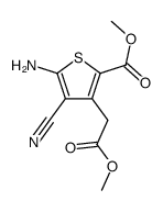 methyl 5-amino-4-cyano-3-(2-methoxy-2-oxoethyl)thiophene-2-carboxylate structure