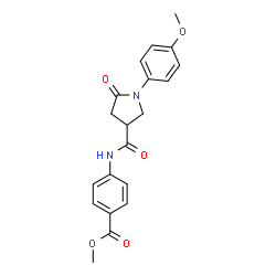 Methyl 4-({[1-(4-methoxyphenyl)-5-oxo-3-pyrrolidinyl]carbonyl}amino)benzoate Structure