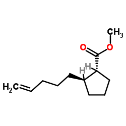 Cyclopentanecarboxylic acid, 2-(4-pentenyl)-, methyl ester, (1R,2R)-rel- (9CI) structure