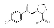 trans-2-[2-(4-chlorophenyl)-2-oxoethyl]cyclopentane-1-carboxylic acid structure