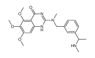 5,6,7-trimethoxy-2-{methyl-[3-(1-methylamino-ethyl)-benzyl]-amino}-1H-quinazolin-4-one结构式