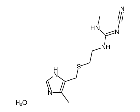 Guanidine, N-cyano-N'-methyl-N''-[2-[[(5-methyl-1H-imidazol-4-yl)methyl]thio]ethyl]-, monohydrate Structure