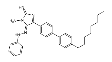 2-imino-4-[4-(4-octylphenyl)phenyl]-5-(phenylhydrazinylidene)imidazol-1-amine Structure