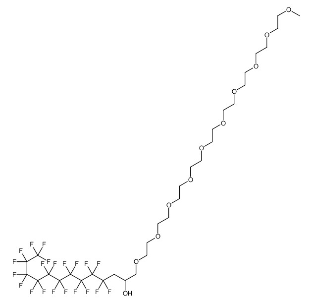 33,33,34,34,35,35,36,36,37,37,38,38,39,39,40,40,41,41,42,42,42-henicosafluoro-2,5,8,11,14,17,20,23,26,29-decaoxadotetracontan-31-ol结构式
