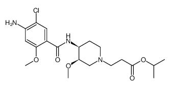 isopropyl 3-((3R,4S)-4-(4-amino-5-chloro-2-methoxybenzamido)-3-methoxypiperidin-1-yl)propanoate结构式