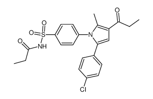 4-[5-(4-chloro-phenyl)-2-methyl-3-propionyl-pyrrol-1-yl]-N-propionyl-benzenesulfonamide结构式