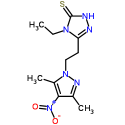 5-[2-(3,5-DIMETHYL-4-NITRO-PYRAZOL-1-YL)-ETHYL]-4-ETHYL-4H-[1,2,4]TRIAZOLE-3-THIOL Structure