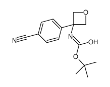 3-Boc-氨基-3-(4-氰基苯基)氧杂环丁烷结构式