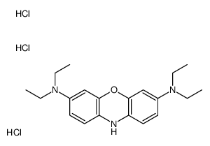 3-N,3-N,7-N,7-N-tetraethyl-10H-phenoxazine-3,7-diamine,trihydrochloride Structure