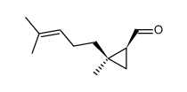 (1RS,2SR)-2-methyl-2-(4'-methylpent-3'-enyl)cyclopropanecarbaldehyde Structure