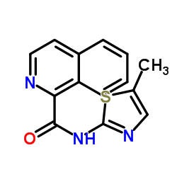 Isoquinoline-1-carboxylic acid (5-Methyl-thiazol-2-yl)-amide结构式