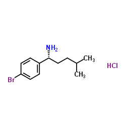 (1R)-1-(4-Bromophenyl)-4-methyl-1-pentanamine hydrochloride (1:1) Structure