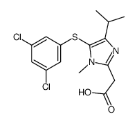 2-[5-(3,5-dichlorophenyl)sulfanyl-1-methyl-4-propan-2-ylimidazol-2-yl]acetic acid结构式