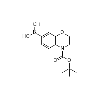 (4-(叔丁氧羰基)-3,4-二氢-2H-苯并[b][1,4]噁嗪-7-基)硼酸结构式