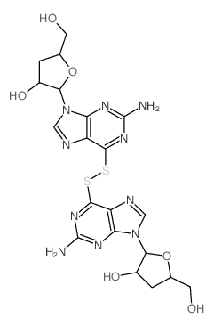 9H-Purine,6,6''-dithiobis[9-(3-deoxy-b-D-erythro-pentofuranosyl)- (8CI)结构式