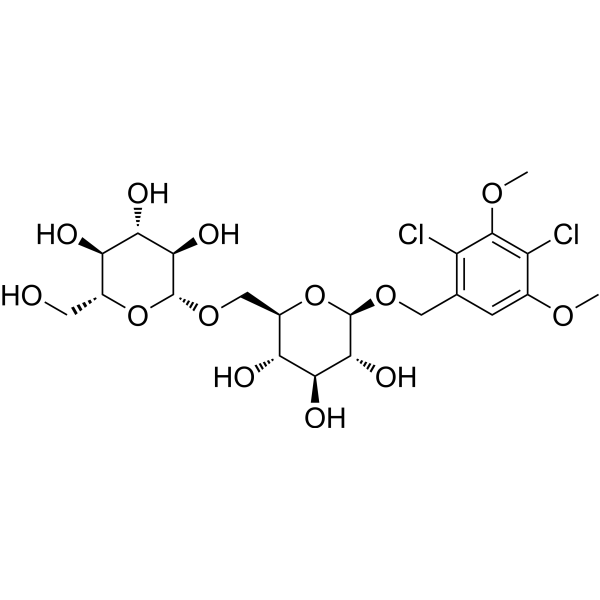 (2,4-Dichloro-3,5-dimethoxyphenyl) methyl 6-O-&beta;-D-glucopyranosyl-&beta;-D-glucopyranoside图片