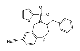 3-Benzyl-4-(2-thienylsulfonyl)-2,3,4,5-tetrahydro-1H-1,4-benzodia zepine-7-carbonitrile Structure