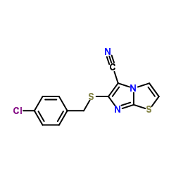 6-[(4-Chlorobenzyl)sulfanyl]imidazo[2,1-b][1,3]thiazole-5-carbonitrile结构式