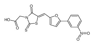 [(5E)-5-{[5-(3-Nitrophenyl)-2-furyl]methylene}-4-oxo-2-thioxo-1,3 -thiazolidin-3-yl]acetic acid Structure