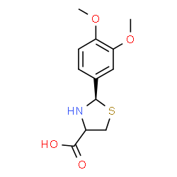 (R)-2-(3,4-DIMETHOXY-PHENYL)-THIAZOLIDINE-4-CARBOXYLIC ACID结构式