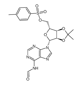 N6-formyl-O2',O3'-isopropylidene-O5'-(toluene-4-sulfonyl)-adenosine结构式