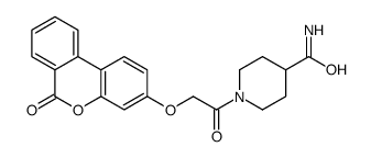 1-[2-(6-oxobenzo[c]chromen-3-yl)oxyacetyl]piperidine-4-carboxamide结构式