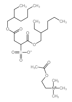 2-acetyloxyethyl-trimethyl-azanium; 1,2-bis(2-ethylhexoxycarbonyl)ethanesulfonic acid structure