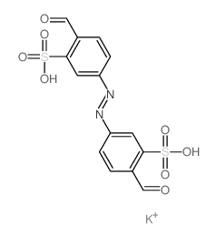 2-formyl-5-(4-formyl-3-sulfo-phenyl)diazenyl-benzenesulfonic acid结构式